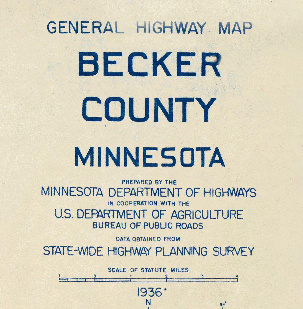 1950 Map of Becker County Minnesota