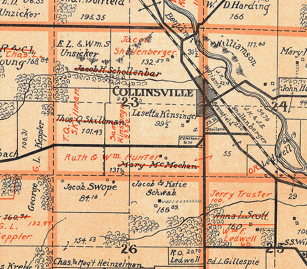 1914 Map of Milford Township Butler County Ohio