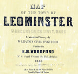 1858 Map of Leominster Worcester County Massachusetts