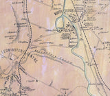 1858 Map of Leominster Worcester County Massachusetts