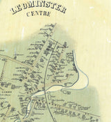 1858 Map of Leominster Worcester County Massachusetts