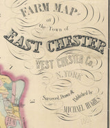 1861 Farm Map of The Town of East Chester West Chester County New York