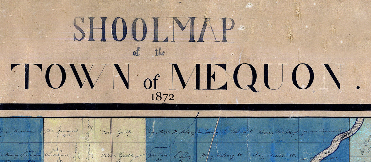 1872 Farm Line Map of Mequon Wisconsin