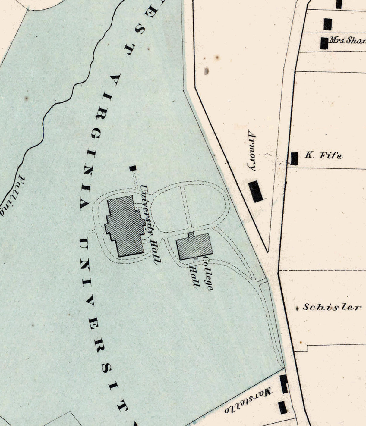 1877 Map of Morgantown West Virginia