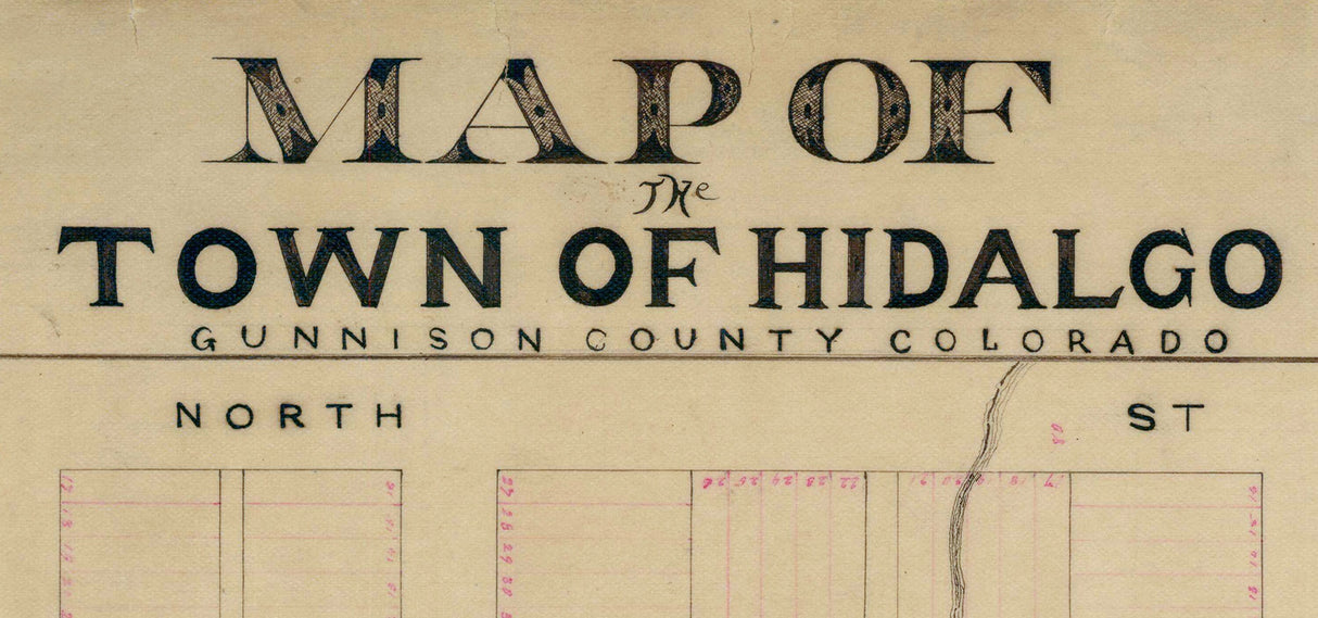 1881 Map of Hidalgo Gunnison County Colorado