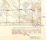 1924 Topo Map of Pierre South Dakota Quadrangle