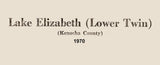 1970 Map of Lake Elizabeth Kenosha County Wisconsin