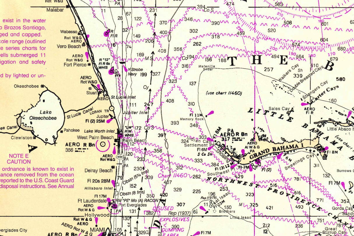 1996 Nautical Chart Map of the Florida Peninsula