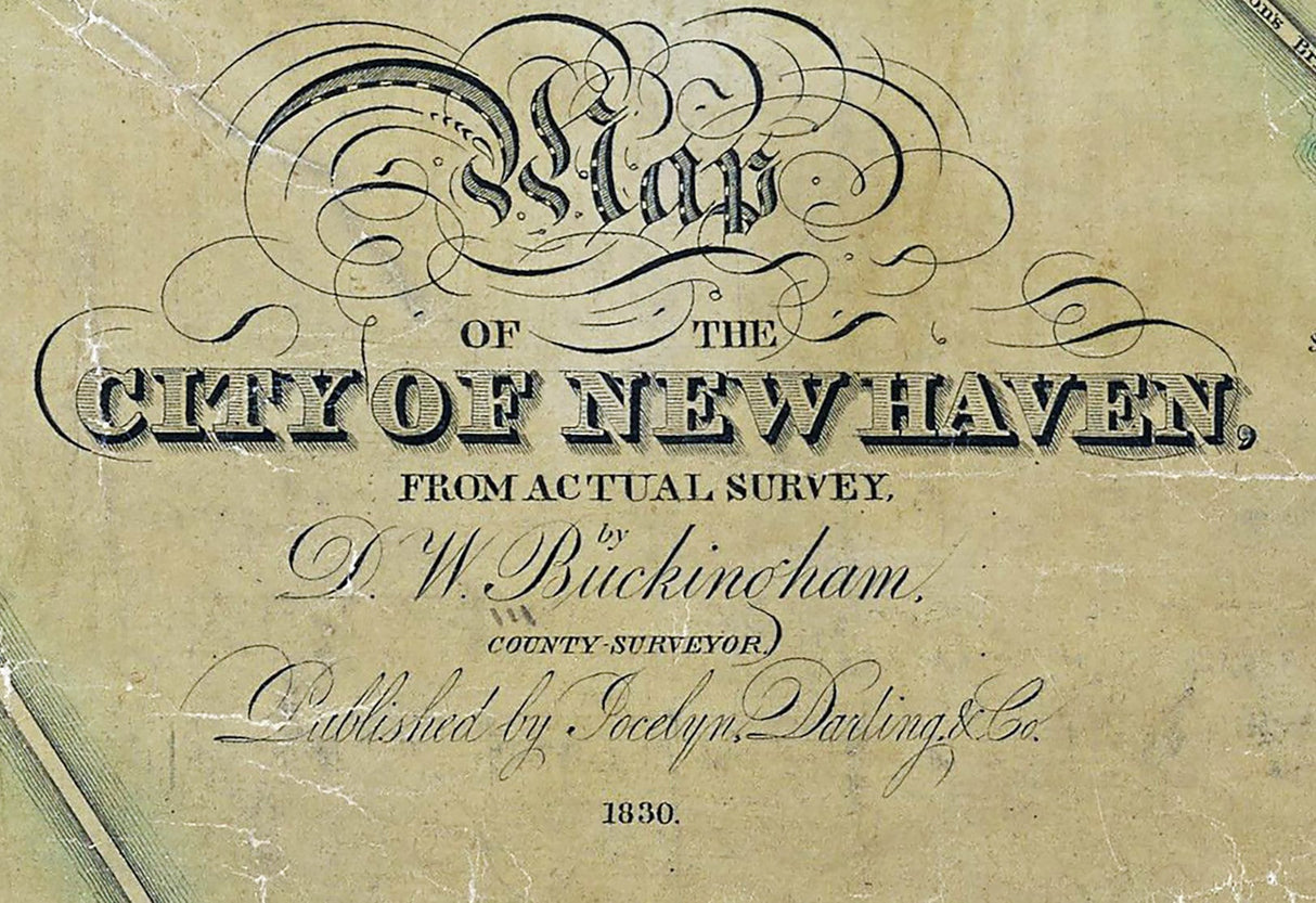 1830 Map of the City of New Haven Connecticut
