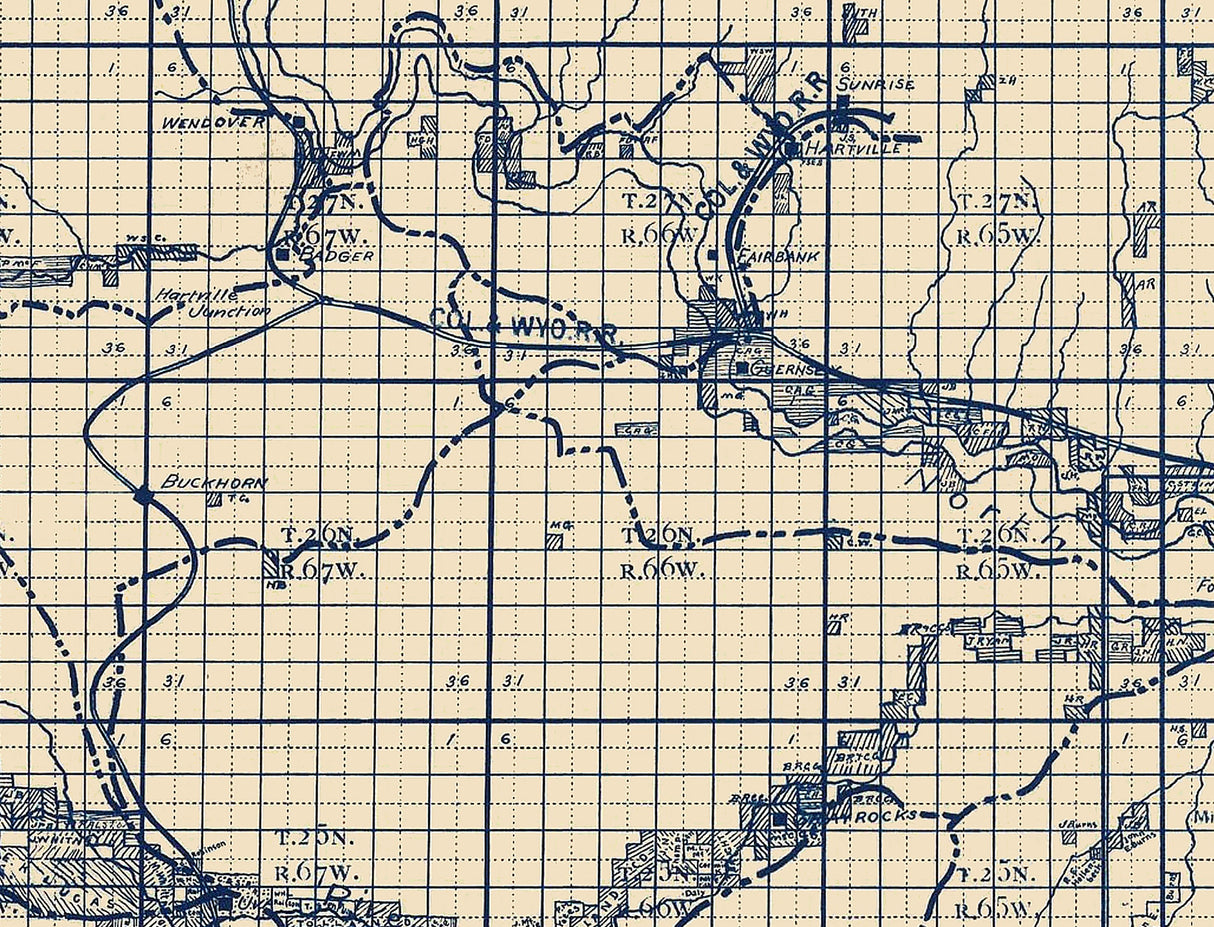 1904 Map of Laramie County Wyoming