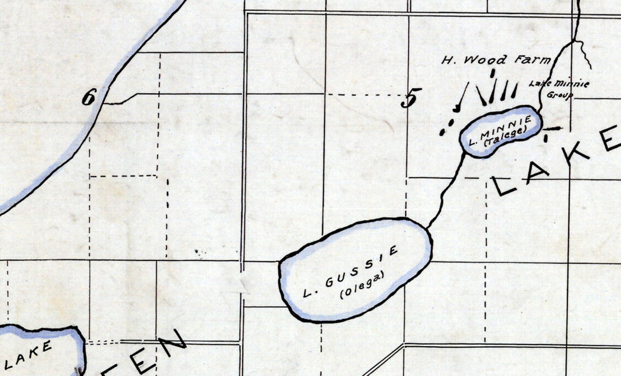 1913 Map of Green Lake Wisconsin Indian Mounds