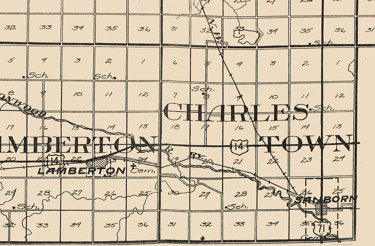 1921 Map of Redwood County Minnesota