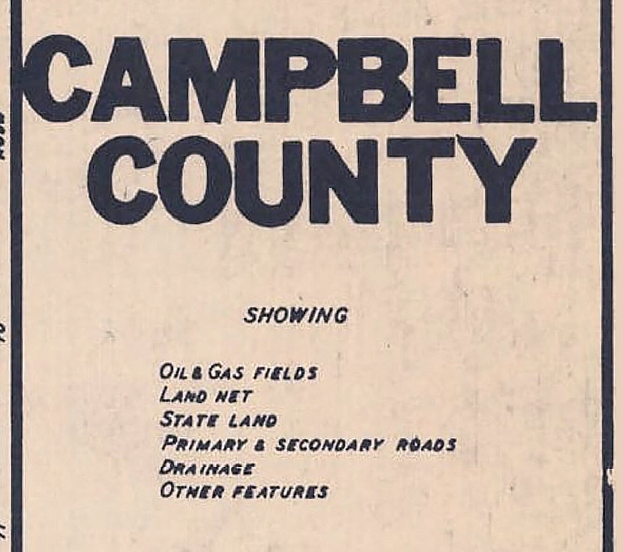 1936 Map of Campbell County Wyoming Oil and Gas Well Locations