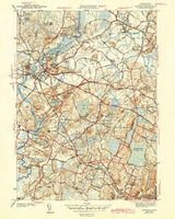 1943 Topo Map of Concord Massachusetts Quad Waldon Pond Sandy Pond