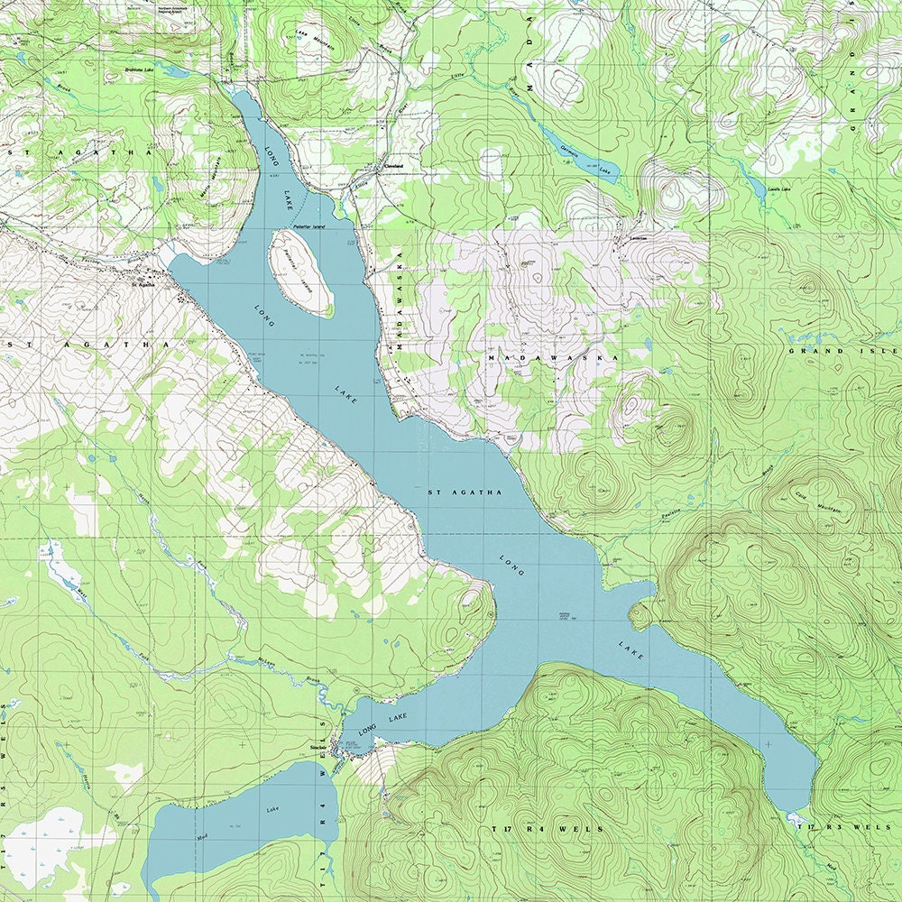 1986 Map of Long Lake Aroostook County Maine