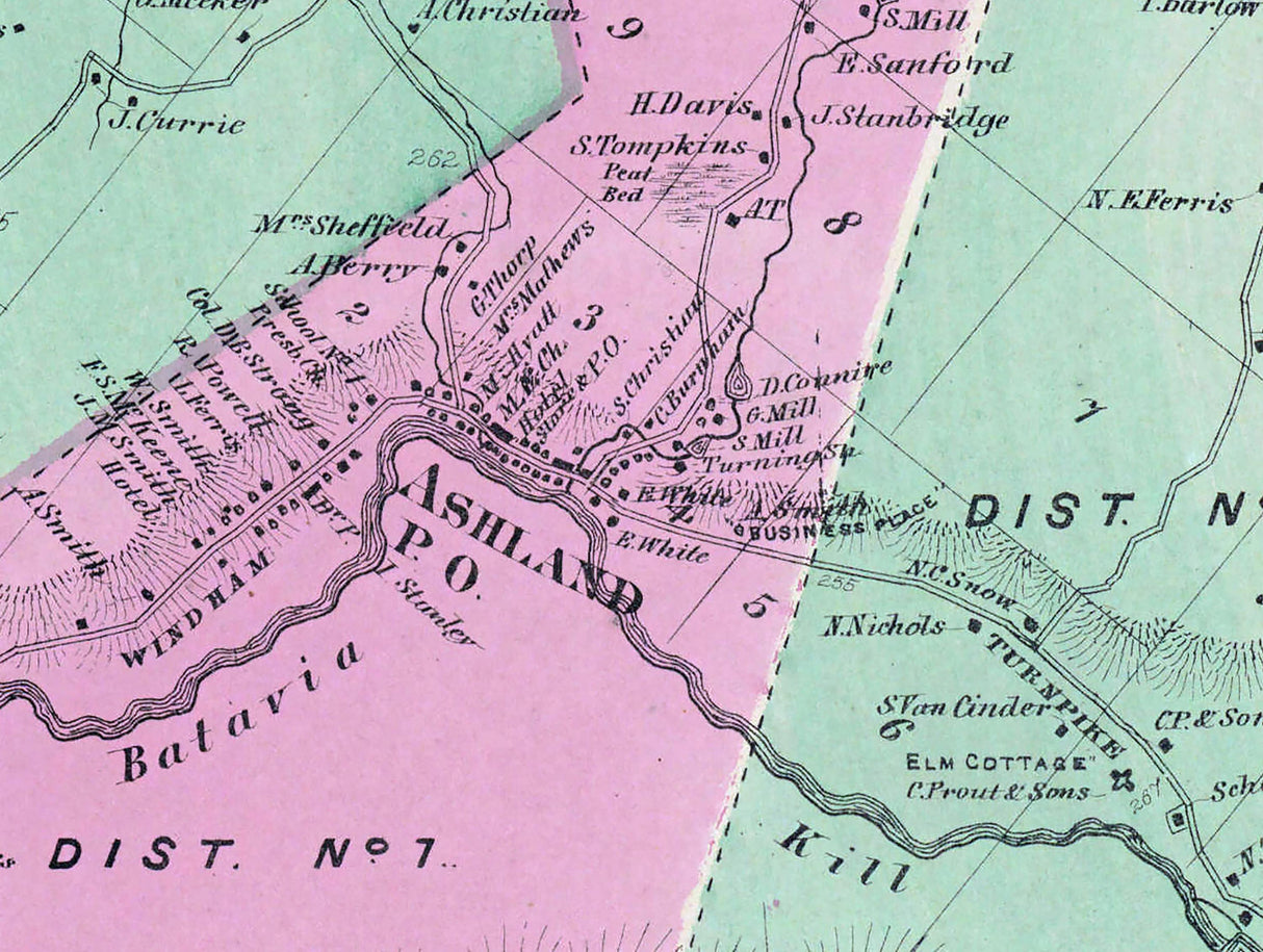 1867 Map of Ashland Greene County New York