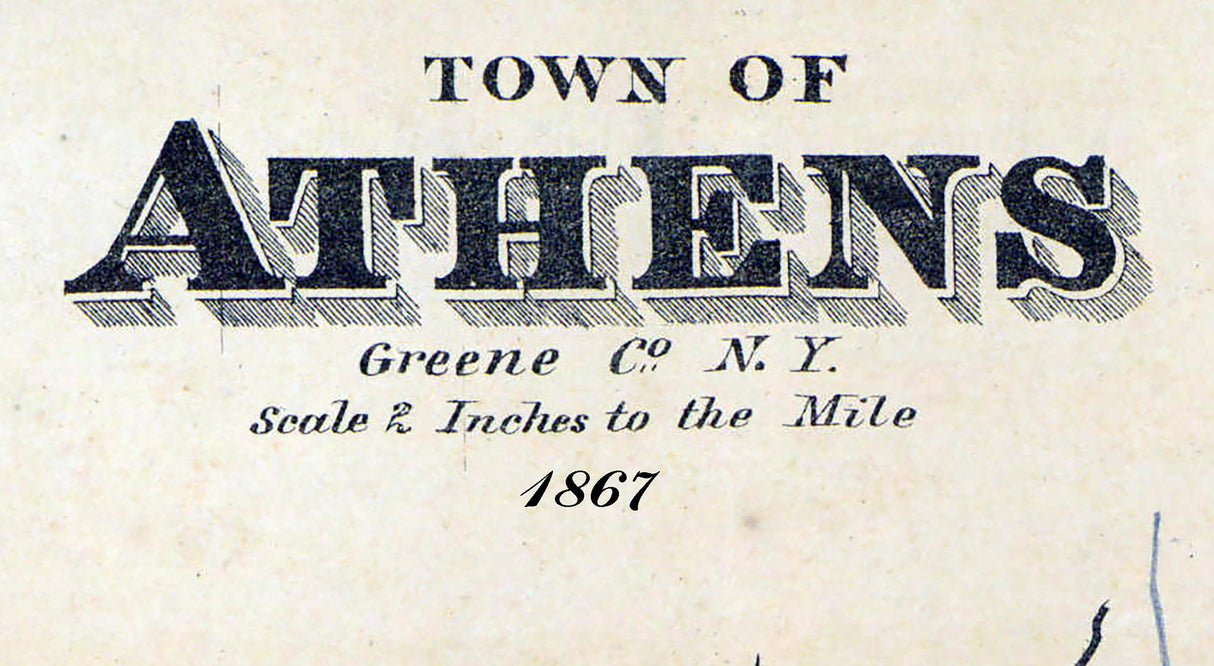 1867 Map of Athens Greene County New York