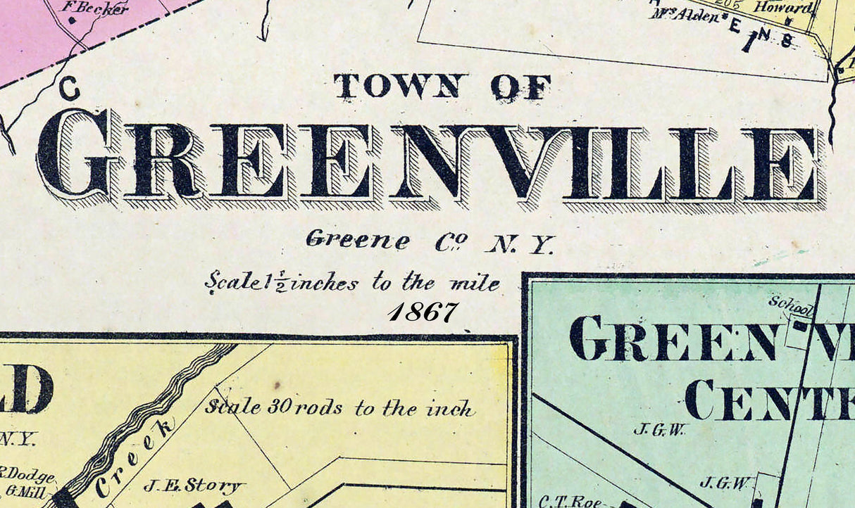 1867 Map of Greenville Greene County New York