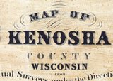 1861 Farm Line Map of Kenosha County Wisconsin