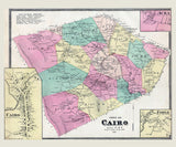 1867 Town Map of Cairo Greene County New York