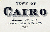 1867 Town Map of Cairo Greene County New York