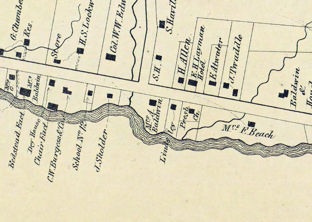 1867 Town Map of Jewett and Hunter Greene County New York