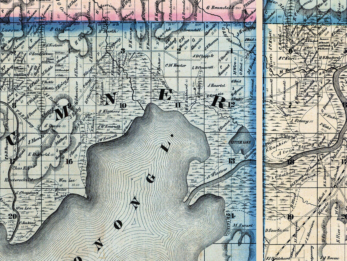 1862 Farm Line Map of Jefferson County Wisconsin