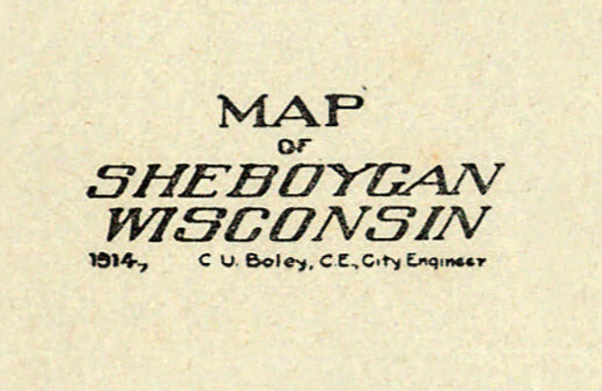 1914 Town Map of Sheboygan Wisconsin