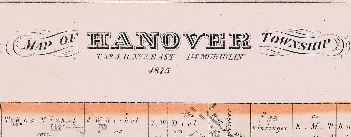 1875 Map of Hanover Township Butler County Ohio
