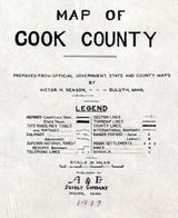 1917 Map of Cook County Minnesota