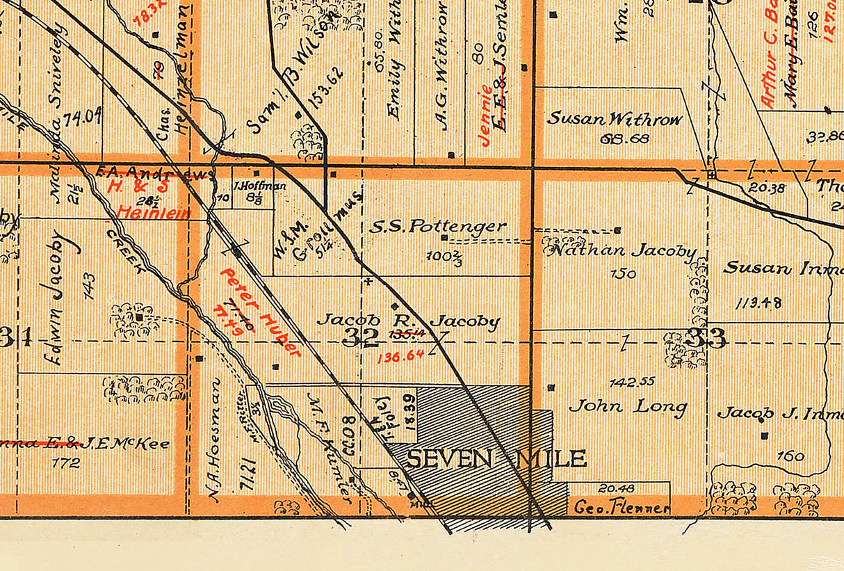1914 Map of Wayne Township Butler County Ohio