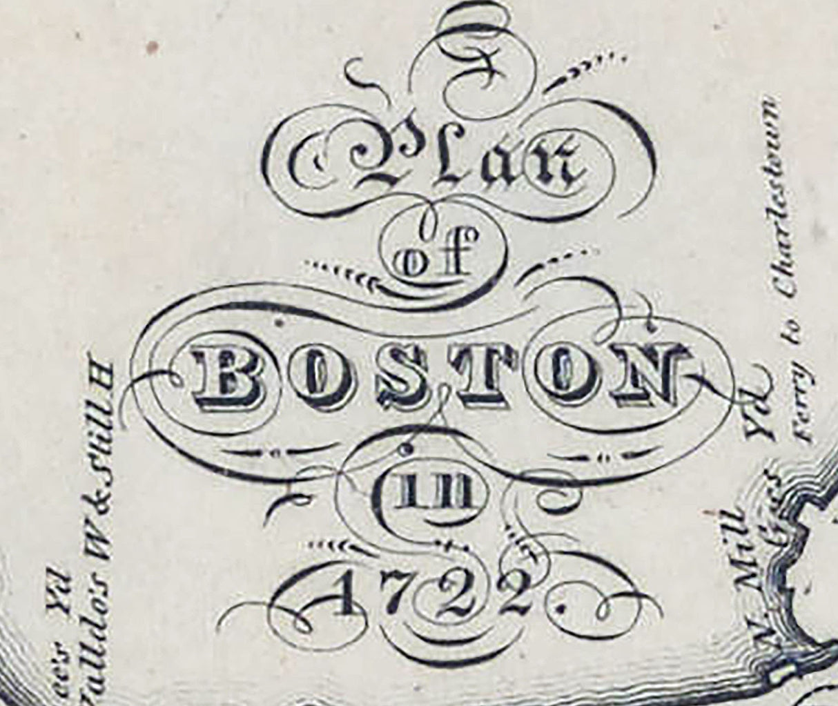 1722 Map Plan of Boston Massachusetts