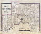 1875 Map of Brooklyn Township Green Lake County Wisconsin
