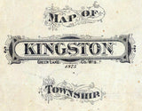 1875 Map of Kingston and Marquette Township Green Lake County Wisconsin
