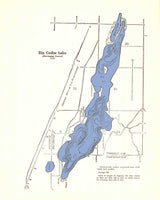 1970 Map of Big Cedar Lake Washington County Wisconsin