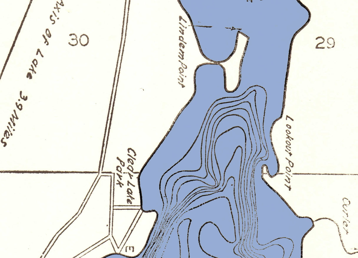 1970 Map of Big Cedar Lake Washington County Wisconsin