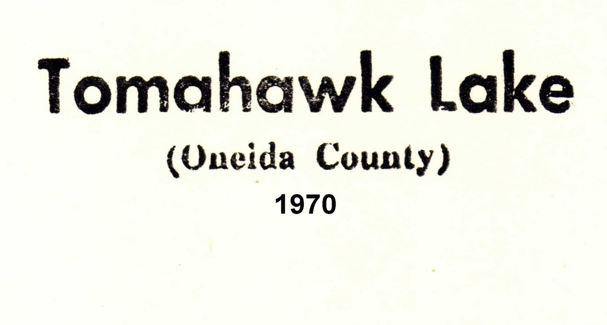 1970 Map of Tomahawk Lake Oneida County Wisconsin