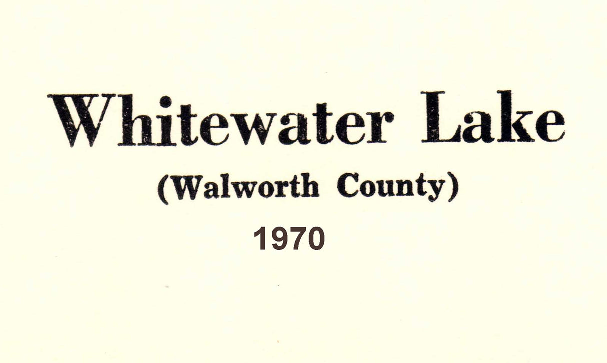 1970 Map of Whitewater Lake Walworth County Wisconsin