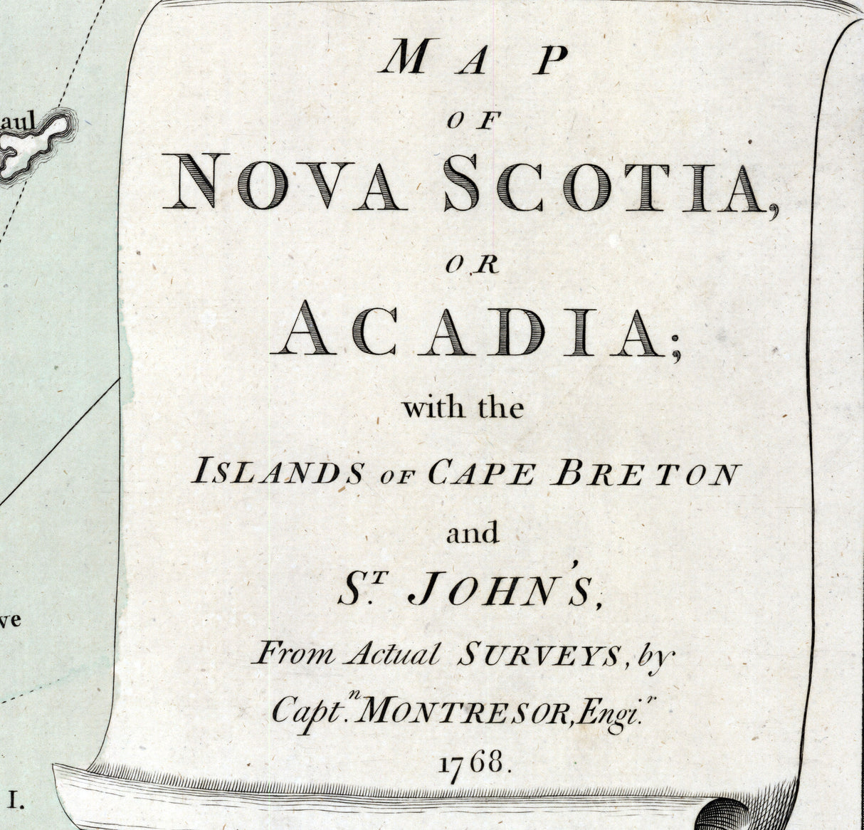 1768 Map of Nova Scotia Acadia and Cape Breton Canada