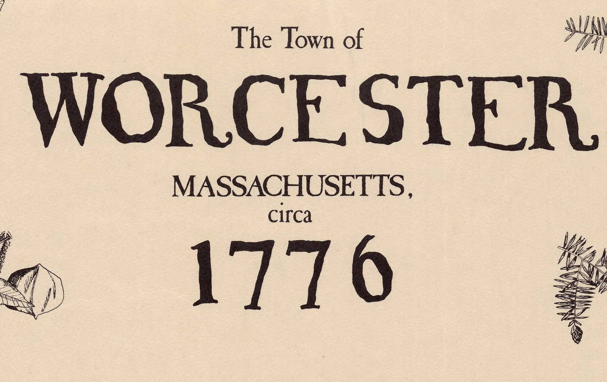 1776 Town Map of Worcester Massachusetts