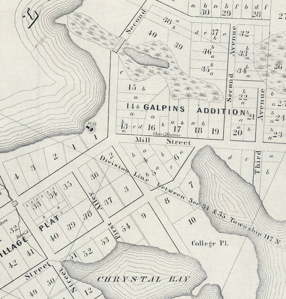 1858 Map of Excelsior Hennepin County Minnesota