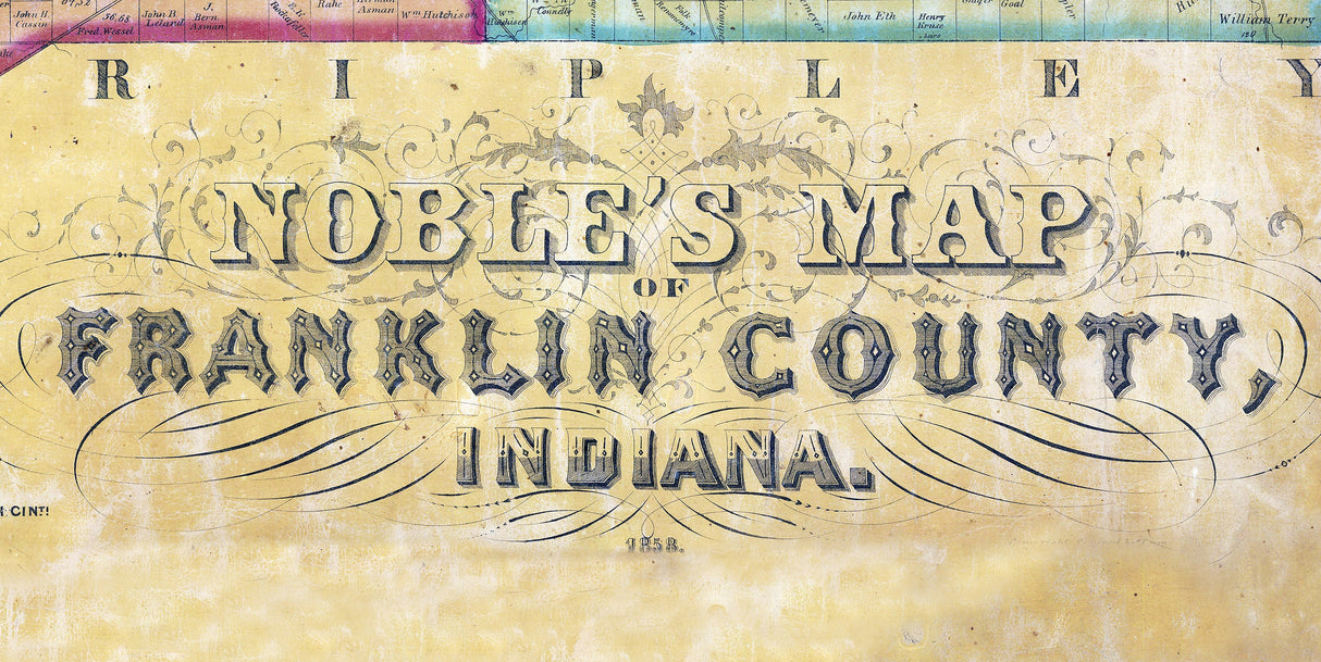 1858 Map of Franklin County Indiana