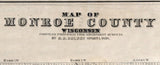 1858 Map of Monroe County Wisconsin