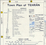 1952 Town Map of Tehran Iran