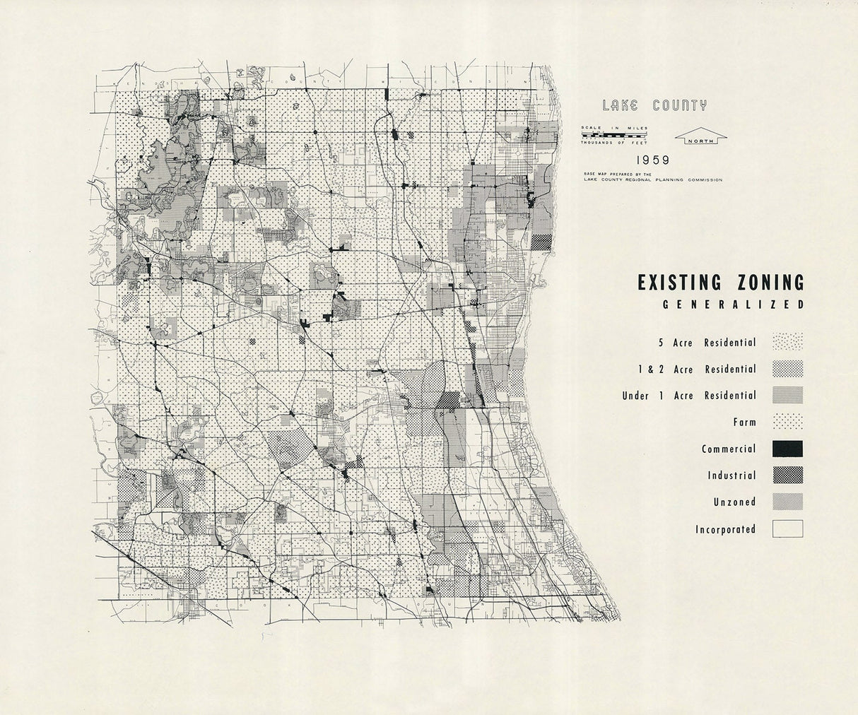 1959 Map of Lake County Illinois
