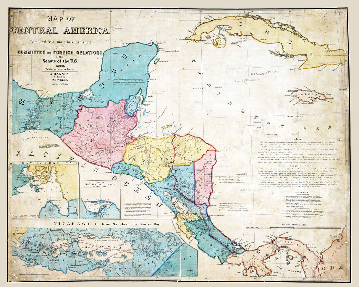 1856 Map of Central America