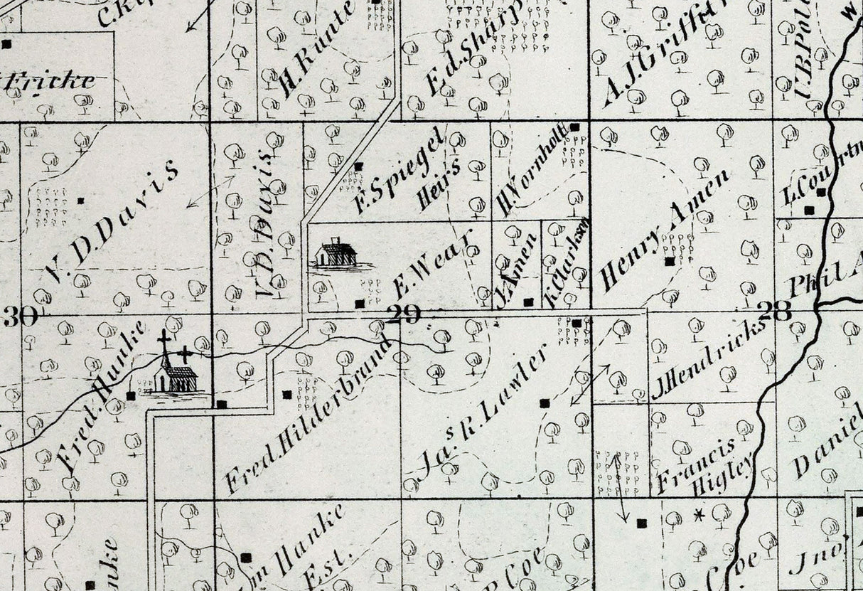1872 Map of Concord Township Adams County Illinois
