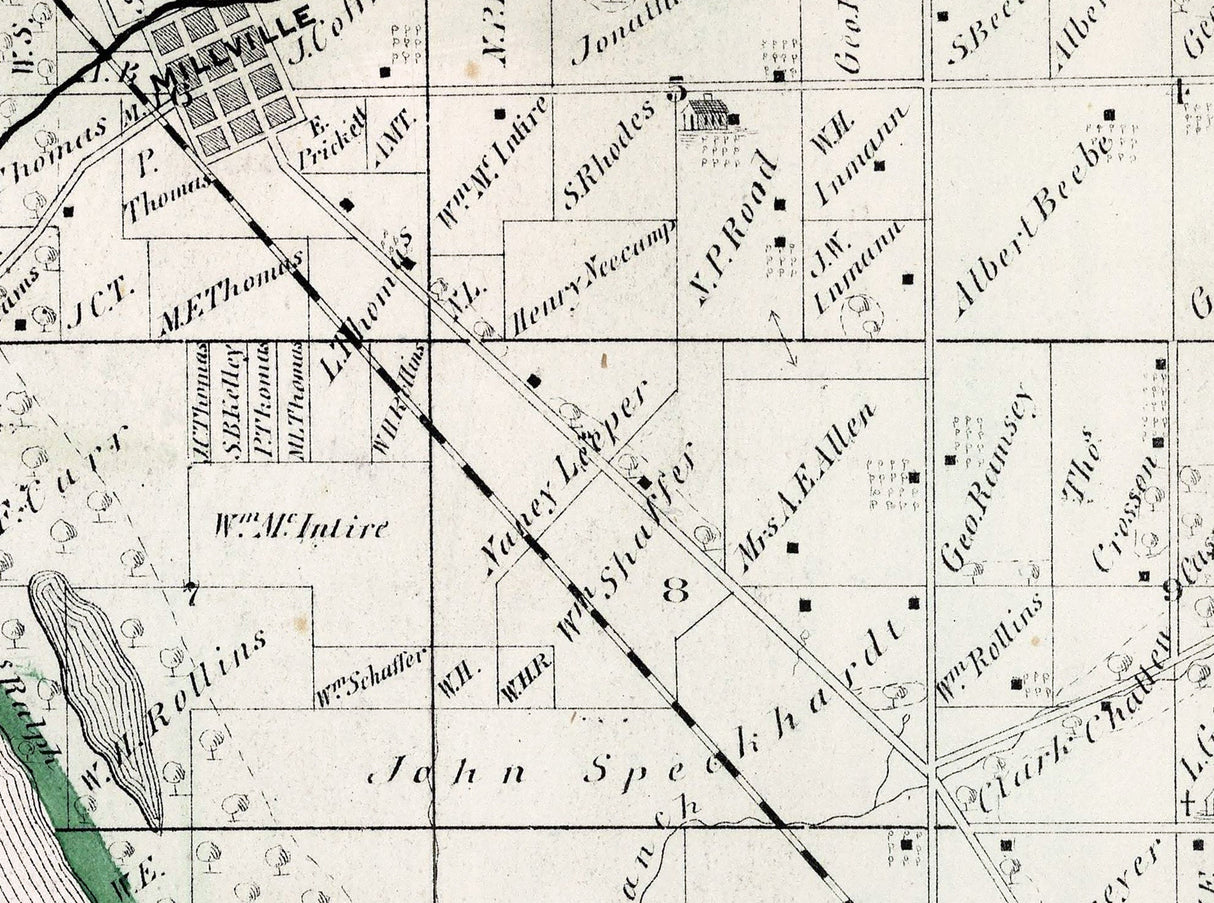 1872 Map of Fall Creek Township Adams County Illinois