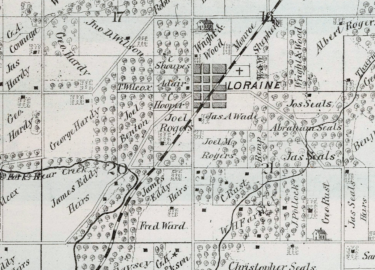 1872 Map of Keene Township Adams County Illinois