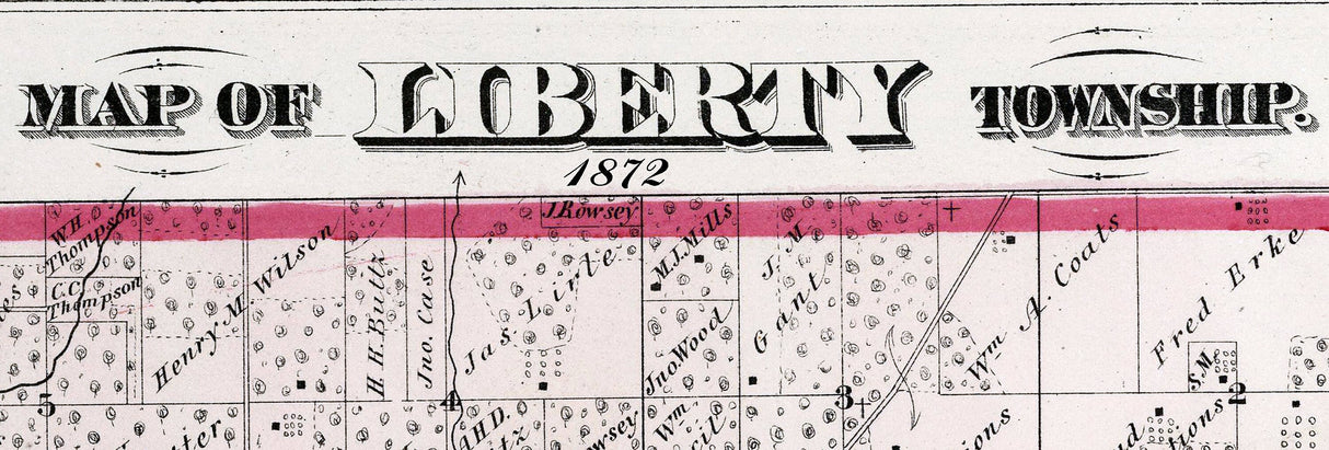 1872 Map of Liberty Township Adams County Illinois